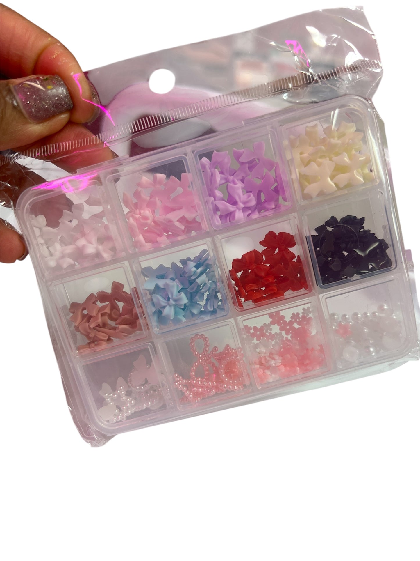 3D Nail Charms Bows & Pearls