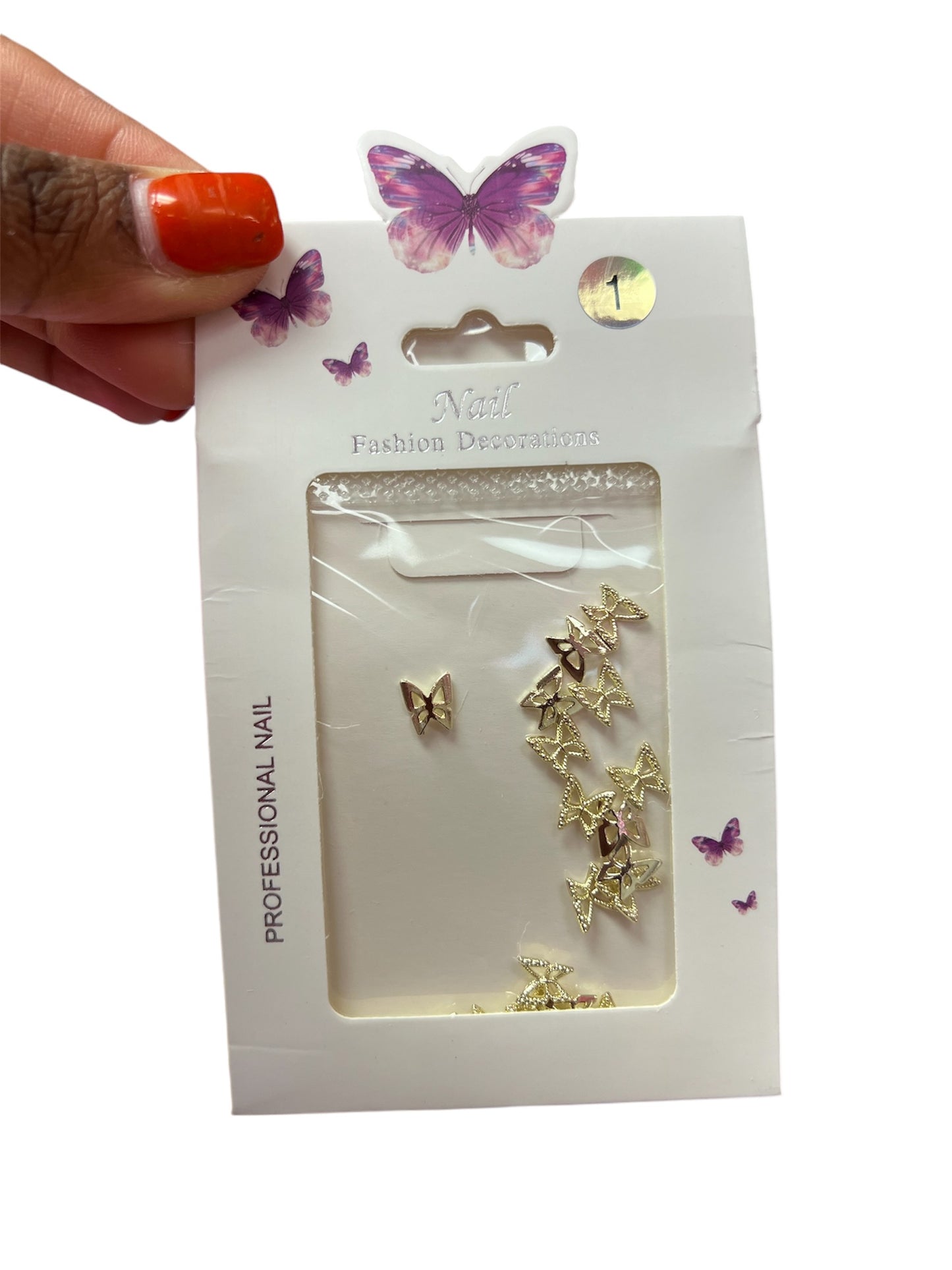 3D Gold Butterfly Nail Charms