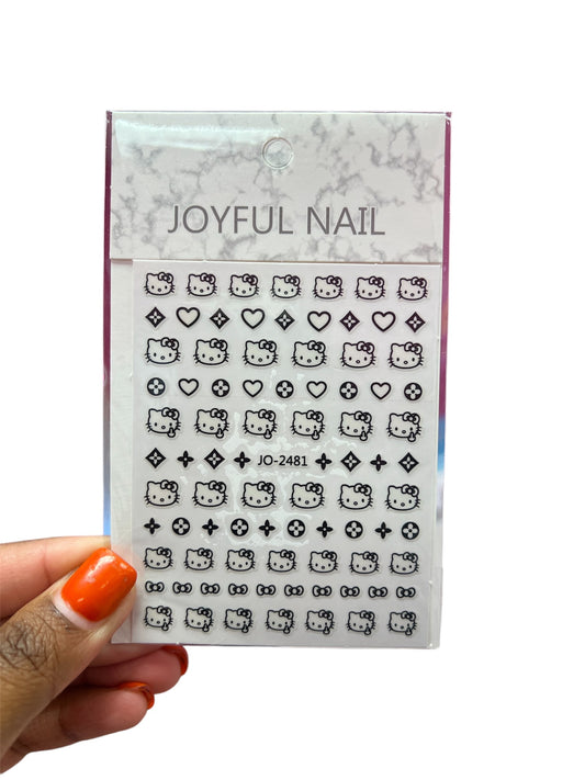 Black Hello Kitty Nail Stickers
