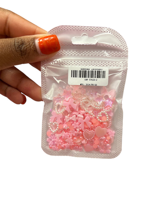 3D Pink Bow/Flower Charms